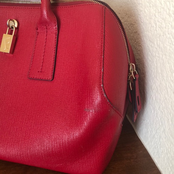 Furla Bag Satchel Radiant Red Leather with Strap - Picture 3 of 8